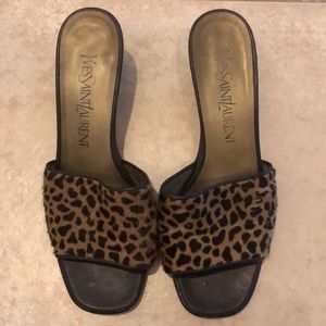Vintage YVES SAINT LAURENT Leopard mules